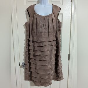 dressbarn 18 Shimmering Brown Layered Dress Mother Of The Bride Wedding Party